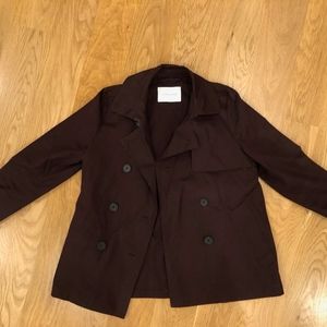 Everlane Swing Trench Jacket Fig (Maroon) Sz Small